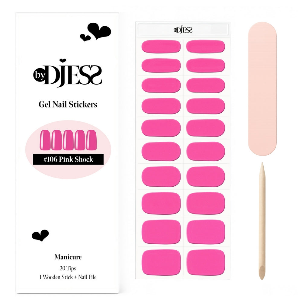 By Djess Gel Stickers | Manicure | #106 Pink Shock