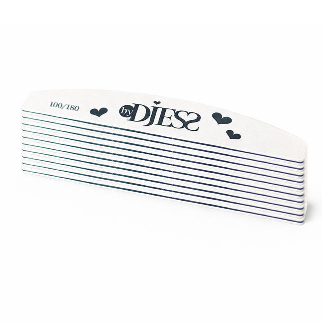 By Djess Vijl halve maan - grit 100/180 - wit - set 10 stuks