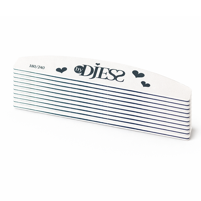 Vijl halve maan - grit 180/240 - wit - set 10 stuks - By Djess