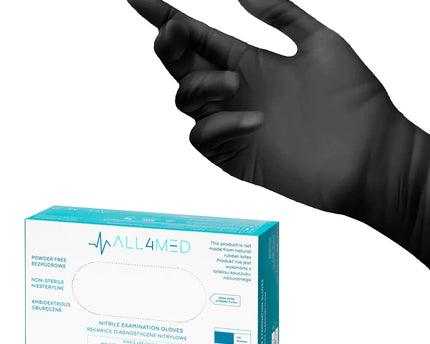 All4med - Handschoen nitril zwart - Maat S/M/L - 100 stuks