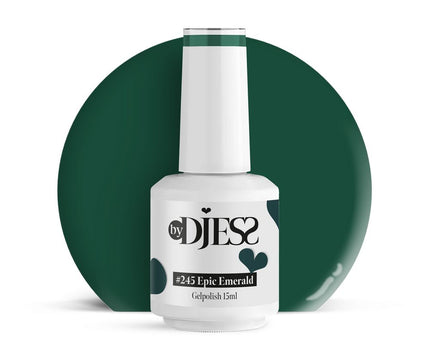 By Djess Gel Polish | Gellak | #245 Epic Emerald - 15 ml