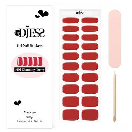 By Djess Gel Stickers | Manicure | #103 Charming Cherry