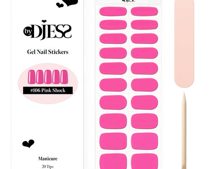 By Djess Gel Nail Stickers | Manicure | #106 Pink Shock