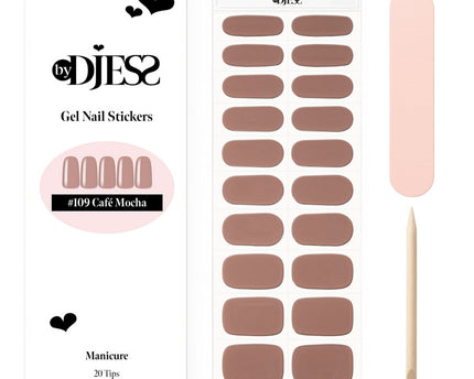 By Djess Gel Nail Stickers | Manicure | #109 Café Mocha