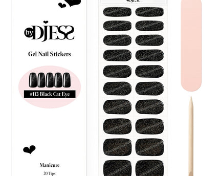 By Djess Gel Nail Stickers | Manicure | #113 Black Cat Eye