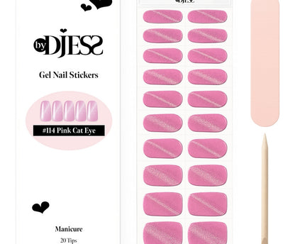 By Djess Gel Nail Stickers | Manicure | #114 Pink Cat Eye
