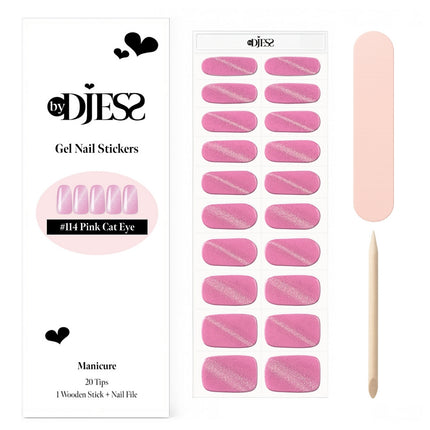 By Djess Gel Stickers | Manicure | #114 Pink Cat Eye