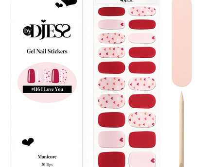 By Djess Gel Nail Stickers | Manicure | #116 I Love You