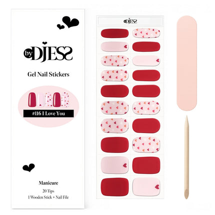 By Djess Gel Stickers | Manicure | #116 I Love You