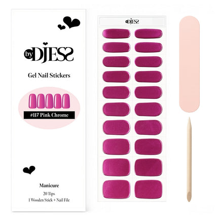 By Djess Gel Stickers | Manicure | #117 Pink Chrome
