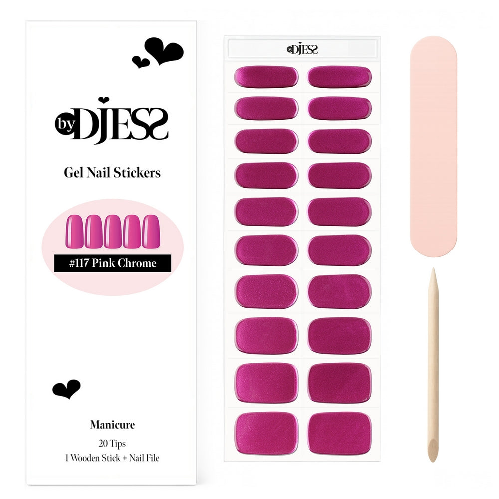By Djess Gel Stickers | Manicure | #117 Pink Chrome