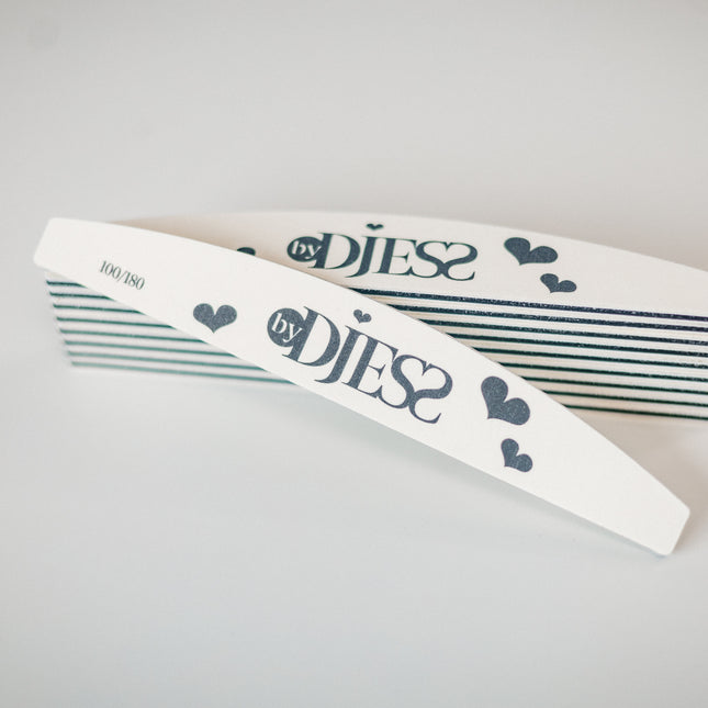 By Djess Vijl halve maan - grit 100/180 - wit - set 10 stuks